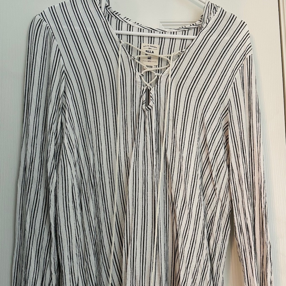 Billabong Seashell striped Hooded Beach Cover Up